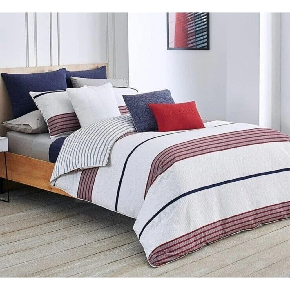 Lacoste Home King 3PC Milady Reversible Duvet Cover And Shams Set